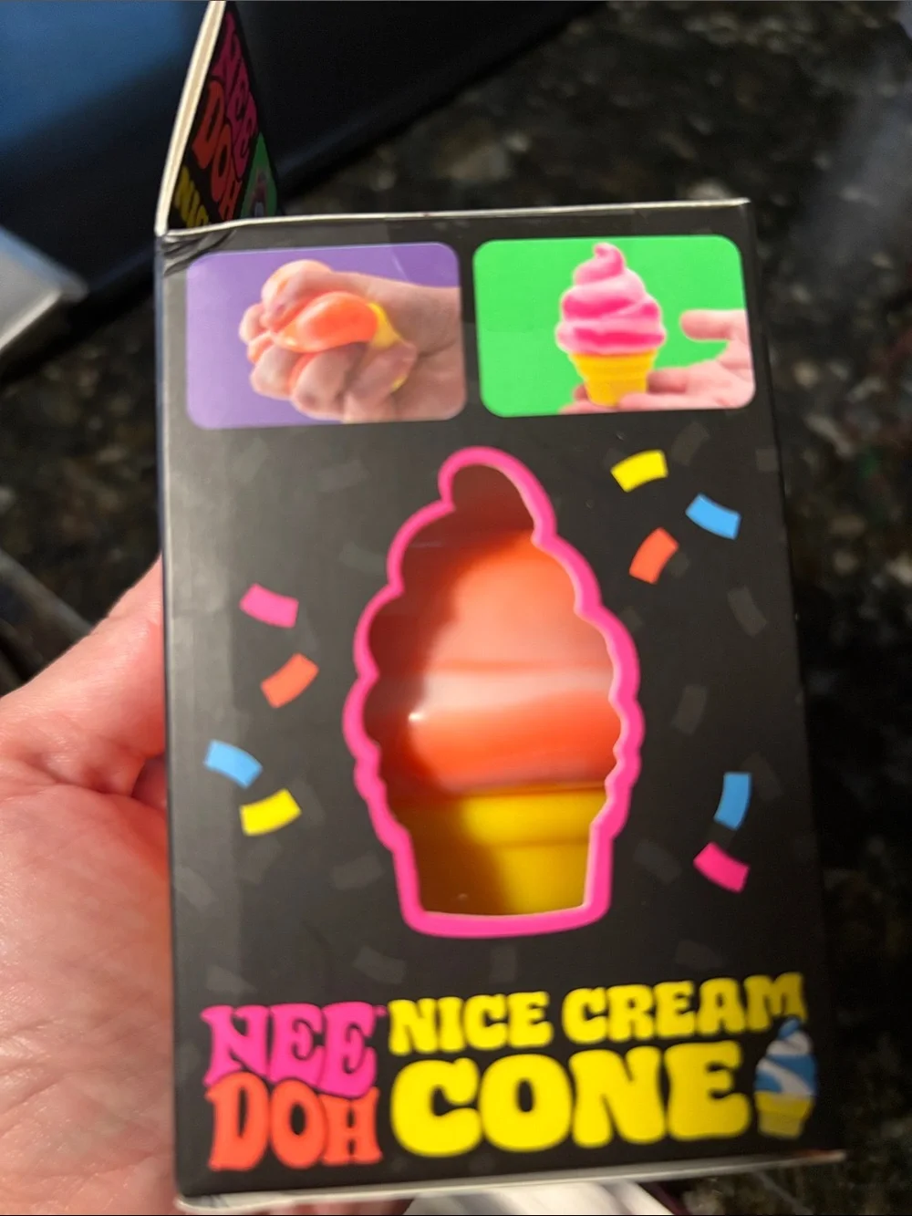 Nice Cream Cone Kids Toy by NeeDoh – Red & Yellow